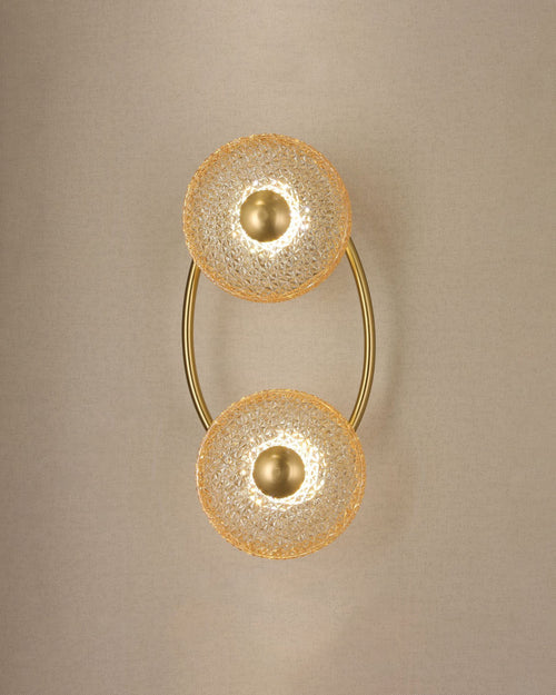Dual Orbit Crystal Mesh Wall Light